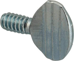 Value Collection - #6-32 Oval Shoulderless Grade 2 Steel Thumb Screw - 1/4" OAL, Zinc-Plated Finish - USA Tool & Supply