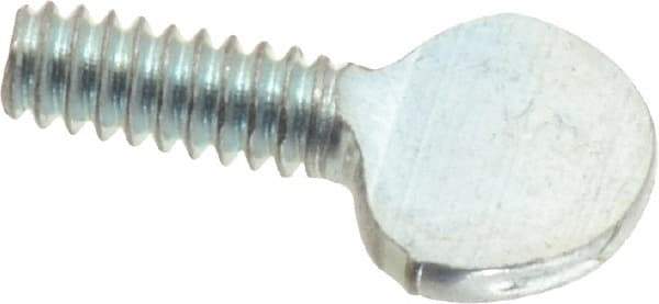 Value Collection - #6-32 Oval Shoulderless Grade 2 Steel Thumb Screw - 3/8" OAL, 0.29" Head Height, Zinc-Plated Finish - USA Tool & Supply