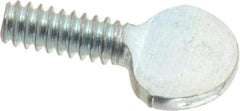 Value Collection - #6-32 Oval Shoulderless Grade 2 Steel Thumb Screw - 3/8" OAL, 0.29" Head Height, Zinc-Plated Finish - USA Tool & Supply
