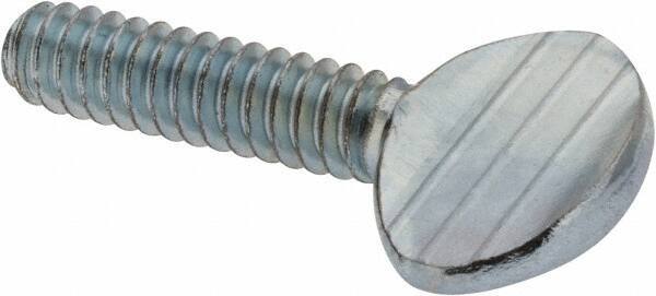 Value Collection - #6-32 Oval Shoulderless Grade 2 Steel Thumb Screw - 1/2" OAL, Zinc-Plated Finish - USA Tool & Supply