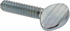 Value Collection - #6-32 Oval Shoulderless Grade 2 Steel Thumb Screw - 1/2" OAL, Zinc-Plated Finish - USA Tool & Supply