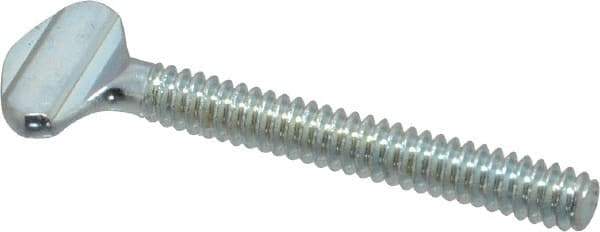 Value Collection - #6-32 Oval Shoulderless Grade 2 Steel Thumb Screw - 1" OAL, Zinc-Plated Finish - USA Tool & Supply