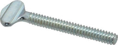 Value Collection - #6-32 Oval Shoulderless Grade 2 Steel Thumb Screw - 1" OAL, Zinc-Plated Finish - USA Tool & Supply