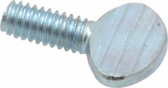 Value Collection - #8-32 Oval Shoulderless Grade 2 Steel Thumb Screw - 3/8" OAL, Zinc-Plated Finish - USA Tool & Supply