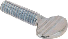 Value Collection - #8-32 Oval Shoulderless Grade 2 Steel Thumb Screw - 1/2" OAL, Zinc-Plated Finish - USA Tool & Supply