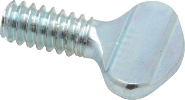 Value Collection - #10-24 Oval Shoulderless Grade 2 Steel Thumb Screw - 3/8" OAL, Zinc-Plated Finish - USA Tool & Supply