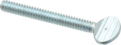 Value Collection - #10-24 Oval Shoulderless Grade 2 Steel Thumb Screw - 1-1/2" OAL, Zinc-Plated Finish - USA Tool & Supply