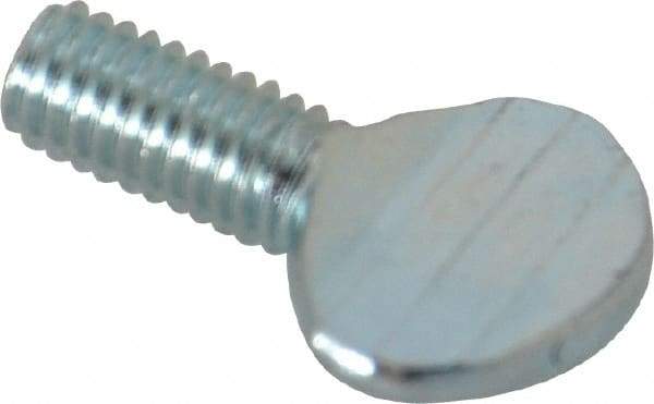 Value Collection - #10-32 Oval Shoulderless Grade 2 Steel Thumb Screw - 3/8" OAL, Zinc-Plated Finish - USA Tool & Supply