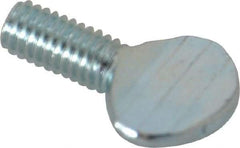 Value Collection - #10-32 Oval Shoulderless Grade 2 Steel Thumb Screw - 3/8" OAL, Zinc-Plated Finish - USA Tool & Supply