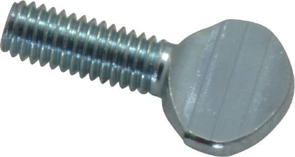 Value Collection - #10-32 Oval Shoulderless Grade 2 Steel Thumb Screw - 1/2" OAL, Zinc-Plated Finish - USA Tool & Supply