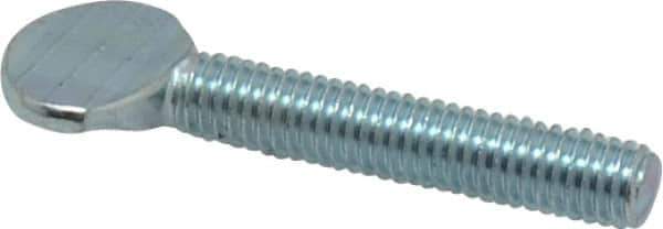 Value Collection - #10-32 Oval Shoulderless Grade 2 Steel Thumb Screw - 1" OAL, Zinc-Plated Finish - USA Tool & Supply