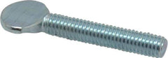 Value Collection - #10-32 Oval Shoulderless Grade 2 Steel Thumb Screw - 1" OAL, Zinc-Plated Finish - USA Tool & Supply