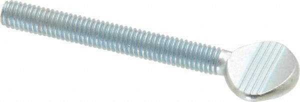 Value Collection - #10-32 Oval Shoulderless Grade 2 Steel Thumb Screw - 1-1/2" OAL, Zinc-Plated Finish - USA Tool & Supply