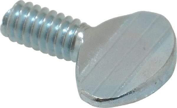 Value Collection - 1/4-20 Oval Shoulderless Grade 2 Steel Thumb Screw - 1/2" OAL, Zinc-Plated Finish - USA Tool & Supply