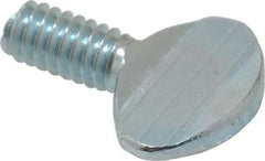 Value Collection - 1/4-20 Oval Shoulderless Grade 2 Steel Thumb Screw - 1/2" OAL, Zinc-Plated Finish - USA Tool & Supply