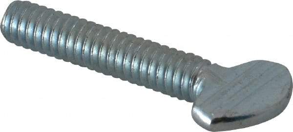 Value Collection - 1/4-20 Oval Shoulderless Grade 2 Steel Thumb Screw - 1-1/4" OAL, Zinc-Plated Finish - USA Tool & Supply