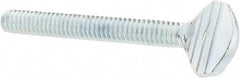 Value Collection - 1/4-20 Oval Shoulderless Grade 2 Steel Thumb Screw - 2" OAL, Zinc-Plated Finish - USA Tool & Supply