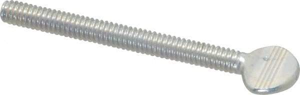 Value Collection - 1/4-20 Oval Shoulderless Grade 2 Steel Thumb Screw - 2-1/2" OAL, Zinc-Plated Finish - USA Tool & Supply