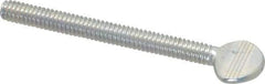Value Collection - 1/4-20 Oval Shoulderless Grade 2 Steel Thumb Screw - 2-1/2" OAL, Zinc-Plated Finish - USA Tool & Supply