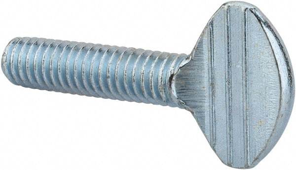 Value Collection - 5/16-18 Oval Shoulderless Grade 2 Steel Thumb Screw - 1-1/4" OAL, Zinc-Plated Finish - USA Tool & Supply