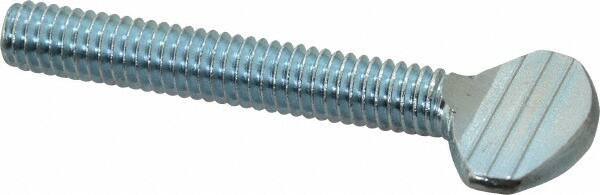 Value Collection - 5/16-18 Oval Shoulderless Grade 2 Steel Thumb Screw - 2" OAL, Zinc-Plated Finish - USA Tool & Supply