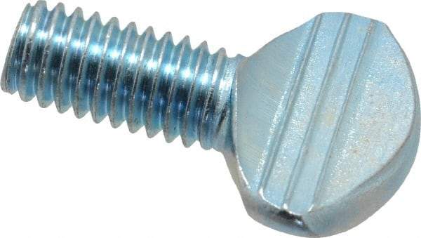 Value Collection - 3/8-16 Oval Shoulderless Grade 2 Steel Thumb Screw - 3/4" OAL, Zinc-Plated Finish - USA Tool & Supply