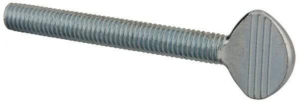 Value Collection - 3/8-16 Oval Shoulderless Grade 2 Steel Thumb Screw - 3" OAL, Zinc-Plated Finish - USA Tool & Supply