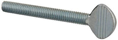 Value Collection - 3/8-16 Oval Shoulderless Grade 2 Steel Thumb Screw - 3" OAL, Zinc-Plated Finish - USA Tool & Supply