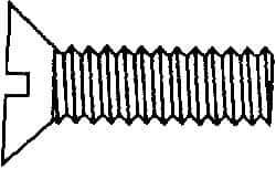 Value Collection - #10-24 UNC, 2" OAL Slotted Drive Machine Screw - Flat Head, Brass, Without Washer - USA Tool & Supply