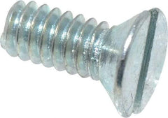 Value Collection - #3-48 UNC, 1/4" OAL Slotted Drive Machine Screw - Flat Head, Grade 2 Steel, Zinc-Plated Finish, Without Washer - USA Tool & Supply