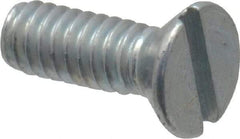 Value Collection - #3-48 UNC, 5/16" OAL Slotted Drive Machine Screw - Flat Head, Grade 2 Steel, Zinc-Plated Finish, Without Washer - USA Tool & Supply