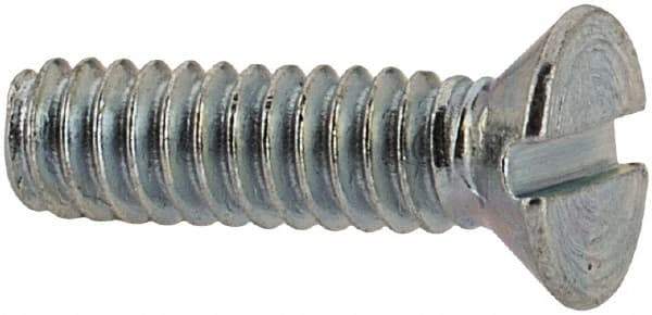 Value Collection - #3-48 UNC, 3/8" OAL Slotted Drive Machine Screw - Flat Head, Grade 2 Steel, Zinc-Plated Finish, Without Washer - USA Tool & Supply