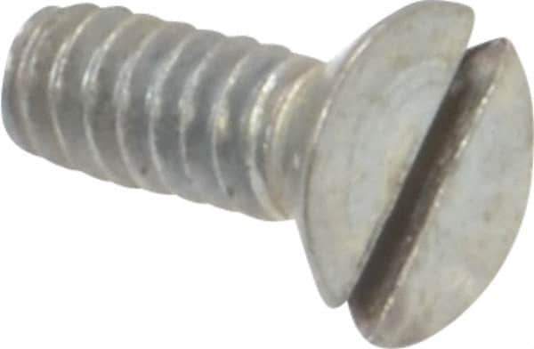Value Collection - #4-40 UNC, 5/16" OAL Slotted Drive Machine Screw - Flat Head, Grade 2 Steel, Zinc-Plated Finish, Without Washer - USA Tool & Supply