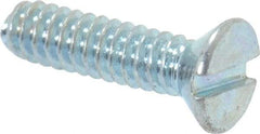 Value Collection - #4-40 UNC, 7/16" OAL Slotted Drive Machine Screw - Flat Head, Grade 2 Steel, Zinc-Plated Finish, Without Washer - USA Tool & Supply