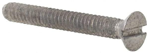 Value Collection - #4-40 UNC, 7/8" OAL Slotted Drive Machine Screw - Flat Head, Grade 2 Steel, Zinc-Plated Finish, Without Washer - USA Tool & Supply