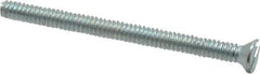 Value Collection - #4-40 UNC, 1-1/2" OAL Slotted Drive Machine Screw - Flat Head, Grade 2 Steel, Zinc-Plated Finish, Without Washer - USA Tool & Supply