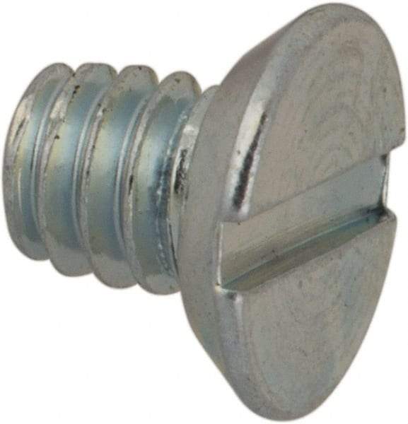 Value Collection - #5-40 UNC, 1/8" OAL Slotted Drive Machine Screw - Flat Undercut Head, Grade J82 Steel, Zinc-Plated Finish, Without Washer - USA Tool & Supply