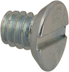 Value Collection - #5-40 UNC, 1/8" OAL Slotted Drive Machine Screw - Flat Undercut Head, Grade J82 Steel, Zinc-Plated Finish, Without Washer - USA Tool & Supply