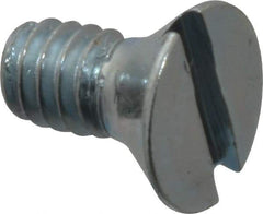 Value Collection - #5-40 UNC, 1/4" OAL Slotted Drive Machine Screw - Flat Head, Grade 2 Steel, Zinc-Plated Finish, Without Washer - USA Tool & Supply