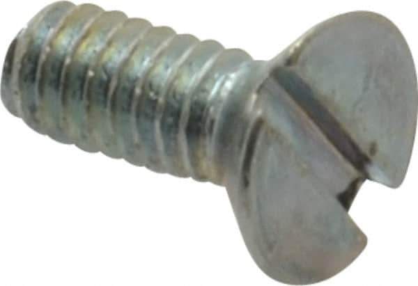 Value Collection - #5-40 UNC, 5/16" OAL Slotted Drive Machine Screw - Flat Head, Grade 2 Steel, Zinc-Plated Finish, Without Washer - USA Tool & Supply