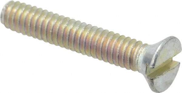 Value Collection - #5-40 UNC, 3/4" OAL Slotted Drive Machine Screw - Flat Head, Grade 2 Steel, Zinc-Plated Finish, Without Washer - USA Tool & Supply