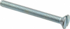 Value Collection - #5-40 UNC, 1-1/4" OAL Slotted Drive Machine Screw - Flat Head, Grade 2 Steel, Zinc-Plated Finish, Without Washer - USA Tool & Supply