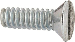 Value Collection - #6-32 UNC, 7/16" OAL Slotted Drive Machine Screw - Flat Head, Grade 2 Steel, Zinc-Plated Finish, Without Washer - USA Tool & Supply
