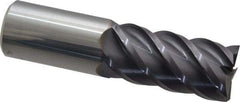 Niagara Cutter - 1", 2" LOC, 1" Shank Diam, 4" OAL, 5 Flute, Solid Carbide Square End Mill - Single End, TiAlN Finish, Spiral Flute, 45° Helix, Centercutting, Right Hand Cut, Right Hand Flute, Series S545 - USA Tool & Supply
