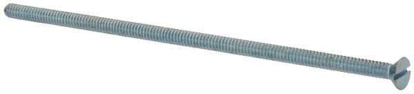 Value Collection - #6-32 UNC, 4" OAL Slotted Drive Machine Screw - Flat Head, Grade 2 Steel, Zinc-Plated Finish, Without Washer - USA Tool & Supply