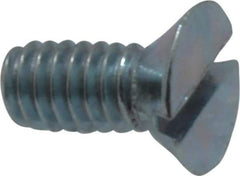 Value Collection - #10-24 UNC, 3/8" OAL Slotted Drive Machine Screw - Flat Head, Grade 2 Steel, Zinc-Plated Finish, Without Washer - USA Tool & Supply