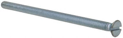 Value Collection - #8-32 UNC, 3" OAL Slotted Drive Machine Screw - Flat Head, Grade 2 Steel, Zinc-Plated Finish, Without Washer - USA Tool & Supply
