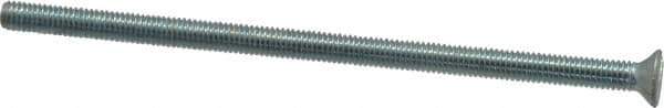 Value Collection - #10-32 UNF, 4" OAL Slotted Drive Machine Screw - Flat Head, Grade J82 Steel, Zinc-Plated Finish, Without Washer - USA Tool & Supply