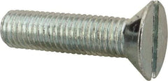 Value Collection - 1/4-28 UNF, 1" OAL Slotted Drive Machine Screw - Flat Head, Grade J82 Steel, Zinc-Plated Finish, Without Washer - USA Tool & Supply