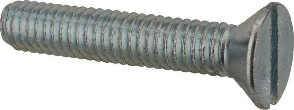 Value Collection - 5/16-18 UNC, 1-3/4" OAL Slotted Drive Machine Screw - Flat Head, Grade 2 Steel, Zinc-Plated Finish, Without Washer - USA Tool & Supply